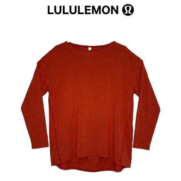 lululemon athletica Tops - Lululemon Spiced Copper Long Sleeve Top Size 8 Relaxed Fit Athleisure